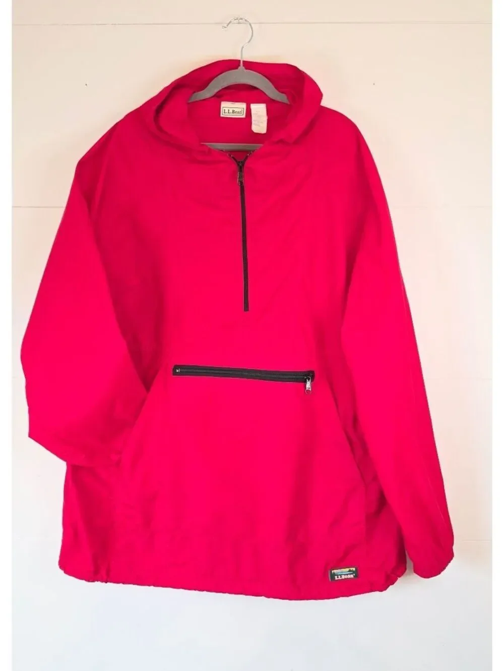 Vintage L.L. Bean Anorak Pullover Jacket Red Packable 90s, Men's XL, #106
